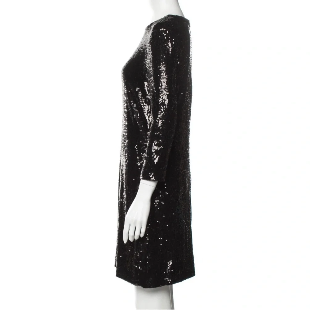Tory Burch womens black sequins crew neck dress size medium